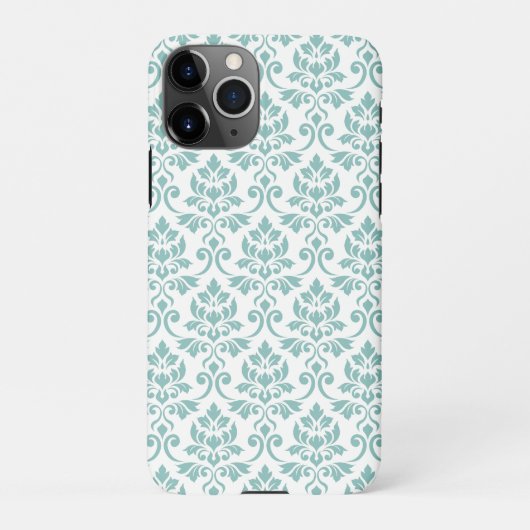 Feuille Damask Blauwgroen Pattern iPhone Hoesje (Achterkant)