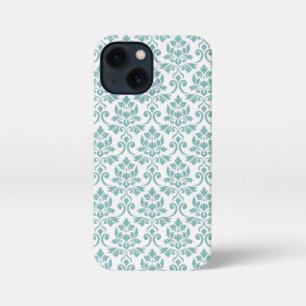 Feuille Damask Blauwgroen Pattern iPhone 13 Mini Hoesje