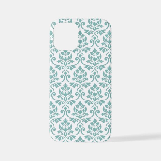 Feuille Damask Blauwgroen Pattern iPhone Hoesje (Achterkant)