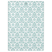 Feuille Damask Blauwgroen Pattern Klembord (Achterkant)