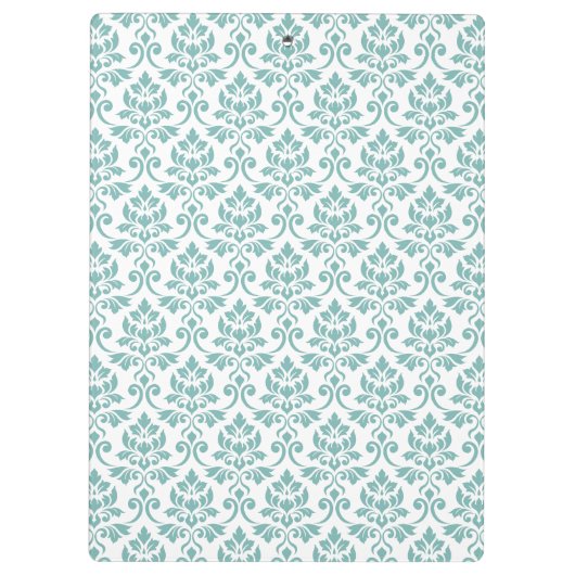 Feuille Damask Blauwgroen Pattern Klembord (Achterkant)