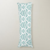 Feuille Damask Blauwgroen Pattern Lichaamskussen (Voorkant Verticaal)