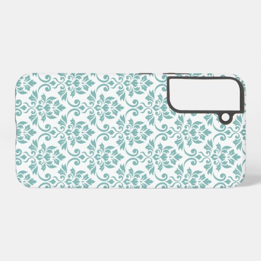 Feuille Damask Blauwgroen Pattern Samsung Galaxy Hoesje (Achterkant horizontaal)