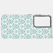Feuille Damask Blauwgroen Pattern Samsung Galaxy Hoesje (Achterkant horizontaal)