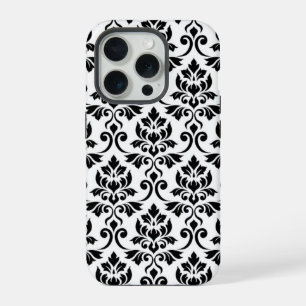 Feuille Damask Lg Motif noir sur blanc