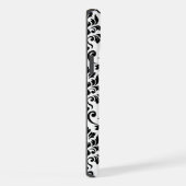 Feuille Damask Lg Motif noir sur blanc (Côté droit)
