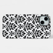 Feuille Damask Lg Motif noir sur blanc (Verso Horizontal)