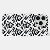 Feuille Damask Lg Motif noir sur blanc (Verso Horizontal)