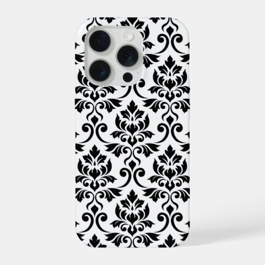 Feuille Damask Lg Motif noir sur blanc (Verso)