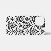Feuille Damask LG Pattern Zwart op Wit iPhone Hoesje (Achterkant horizontaal)