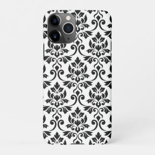 Feuille Damask LG Pattern Zwart op Wit iPhone 11Pro Hoesje