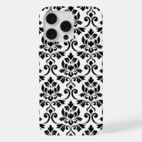 Feuille Damask LG Pattern Zwart op Wit