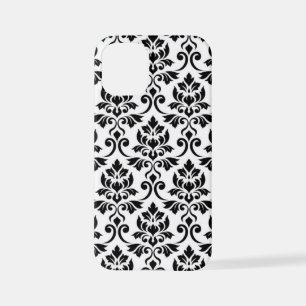 Feuille Damask LG Pattern Zwart op Wit iPhone 12 Mini Hoesje