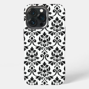 Feuille Damask LG Pattern Zwart op Wit iPhone 13 Pro Hoesje