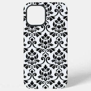 Feuille Damask LG Pattern Zwart op Wit iPhone 12 Pro Max Hoesje