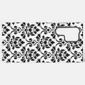 Feuille Damask LG Pattern Zwart op Wit Samsung Galaxy Hoesje (Achterkant horizontaal)