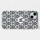 Feuille Damask Motif noir (personnalisé) (Verso Horizontal)