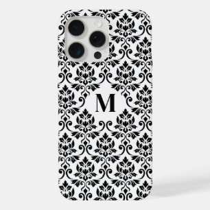 Feuille Damask Motif noir (personnalisé)