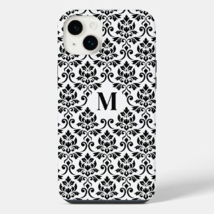 Feuille Damask Motif noir (personnalisé)