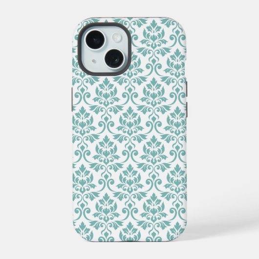 Feuille Damask Motif Turquoise (Verso)