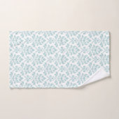 Feuille Damask Patroon Ei Blauw op Wit Handdoek (Handdoek)