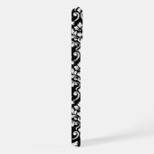 Feuille Damask Patte blanc sur noir (Côté droit)