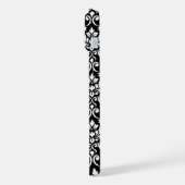 Feuille Damask Patte blanc sur noir (Côté gauche)