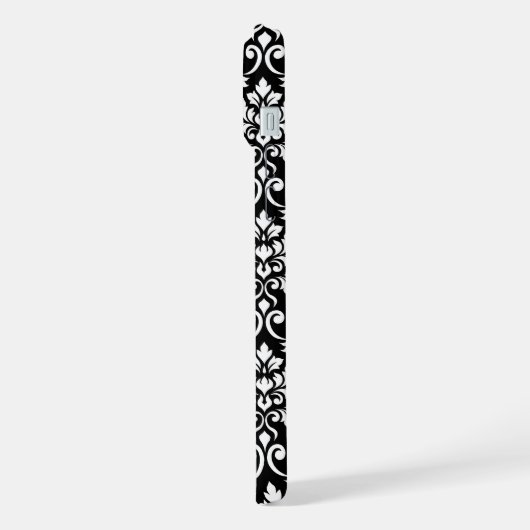 Feuille Damask Patte blanc sur noir (Côté gauche)