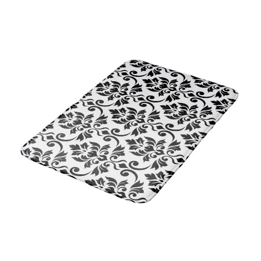 Feuille Damask Pattern Black Badmat (Gekanteld)