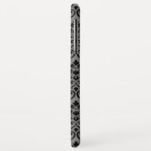 Feuille Damask Pattern Black op Grey Case-Mate iPhone Case (Achterkant/links)
