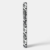 Feuille Damask Pattern Black op White Case-Mate iPhone Case (Achterkant / Links)