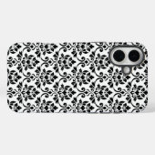 Feuille Damask Pattern Black op White Case-Mate iPhone Case (Achterkant (horizontaal))