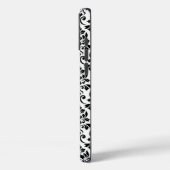 Feuille Damask Pattern Black op White Case-Mate iPhone Case (Achterkant / Links)