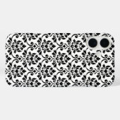 Feuille Damask Pattern Black op White Case-Mate iPhone Case (Achterkant (horizontaal))