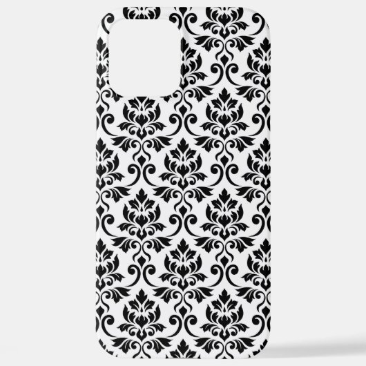 Feuille Damask Pattern Black op White iPhone Hoesje (Achterkant)