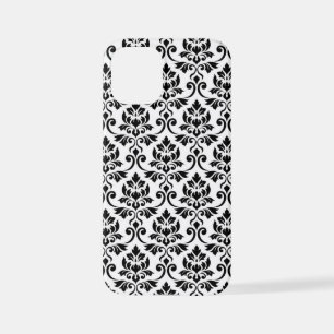 Feuille Damask Pattern Black op White iPhone 12 Mini Hoesje