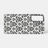 Feuille Damask Pattern Black op White Samsung Galaxy Hoesje (Achterkant horizontaal)