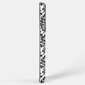 Feuille Damask Pattern Black op White Samsung Galaxy Hoesje (Rechterkant)