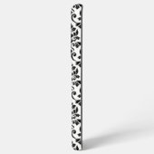 Feuille Damask Pattern Black op White Samsung Galaxy Hoesje (Achterkant horizontaal)