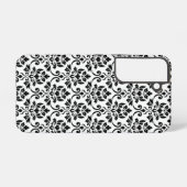 Feuille Damask Pattern Black op White Samsung Galaxy Hoesje (Achterkant horizontaal)
