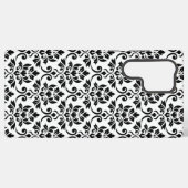 Feuille Damask Pattern Black op White Samsung Galaxy Hoesje (Achterkant horizontaal)