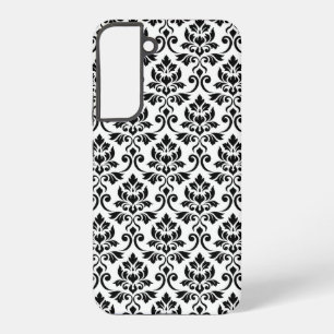 Feuille Damask Pattern Black op White Samsung Galaxy Hoesje