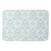 Feuille Damask Pattern Light Blauwgroen op White Badmat (Voorkant)