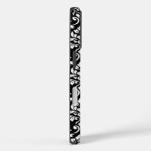 Feuille Damask Pattern White op Black Case-Mate iPhone Case (Achterkant / Rechts)