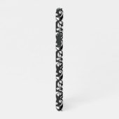 Feuille Damask Pattern White op Black iPhone Hoesje (Rechterkant)