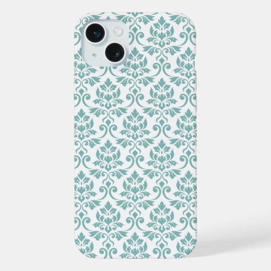 Feuille Damask Teal Pattern (Verso)