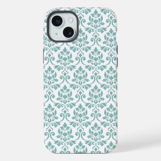 Feuille Damask Teal Pattern (Verso)