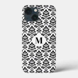 Feuille Damask Zwart Patroon (Aangepast) iPhone 13 Mini Hoesje