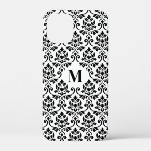 Feuille Damask Zwart Patroon (Aangepast) iPhone 12 Mini Hoesje