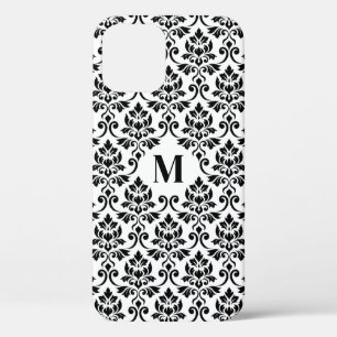 Feuille Damask Zwart Patroon (Aangepast) iPhone 12 Pro Hoesje